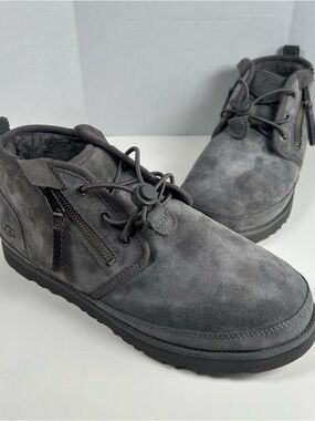 UGG Neumel Adaptive Men's Double Zipper Snow Boots Gray Size 12